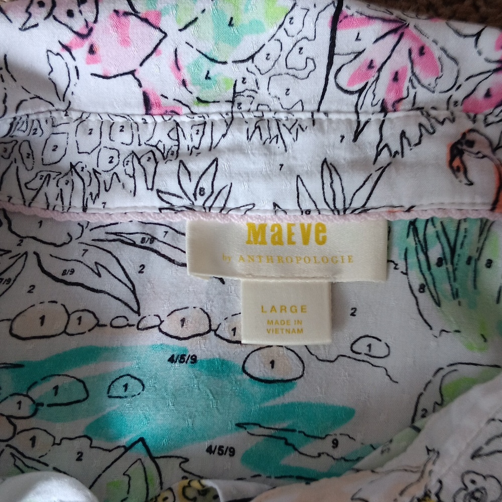 Anthropologie Maeve Paint By Numbers blouse, Large, Excellent Used Condition - Picture 6 of 11